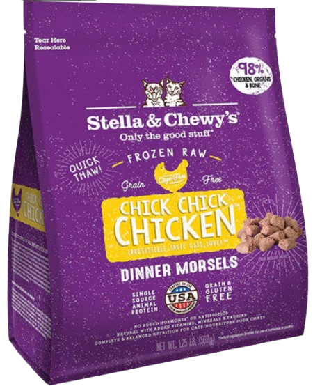 Stella & Chewy's Frozen Chicken Dinner Morsels For Cats, 1.25lbs