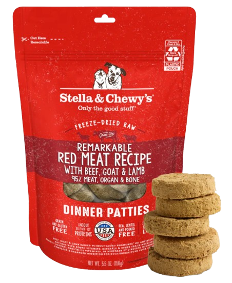 Stella & Chewy's Remarkable Red Meat Freeze-Dried Raw Dinner Patties for Dogs, 5.5oz