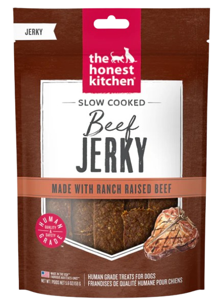 The Honest Kitchen Slow Cooked Beef Jerky Chews Dog Treats, 5.6oz