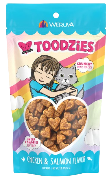 Weruva BFF Toodzies  Chicken & Salmon Flavor Crunchy Cat Treats, 2oz