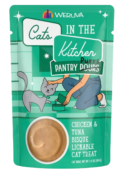 Weruva Cats in the Kitchen Pantry Purrs Chicken & Tuna Bisque Lickable Cat Treat, 1.4oz