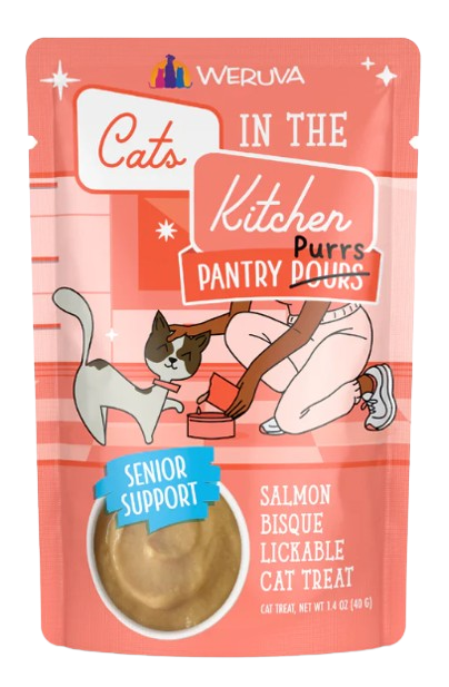 Weruva Cats in the Kitchen Pantry Purrs Salmon Bisque with Senior Support Lickable Cat Treat, 1.4oz