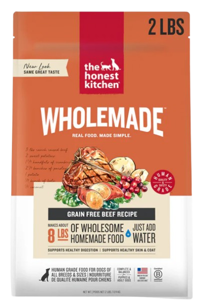 The Honest Kitchen Wholemade Grain Free Beef Dehydrated Dog Food, 2lbs