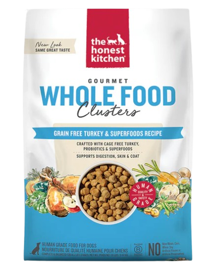 The Honest Kitchen Grain Free Turkey Whole Food Clusters Dry Dog Food, 1lb