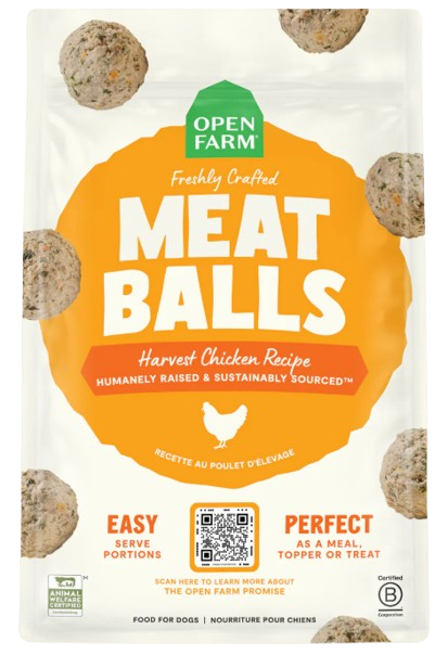 Open Farm Harvest Chicken Freshly Crafted Meatballs for Dogs, 14oz - Frozen