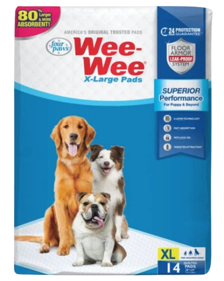 Wee-Wee Superior Performance X-Large Dog Pee Pads XL 14 Count