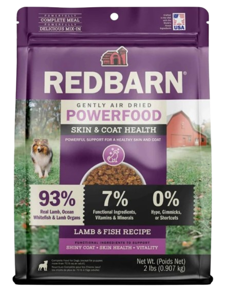 Redbarn Air Dried Powerfood Skin & Coat Health Lamb & Fish Recipe Dog Food, 2lbs