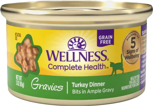 Wellness Complete Health Gravies Turkey Dinner Bits in Ample Gravy Canned Cat Food, 3oz