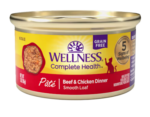 Wellness Complete Health Natural Grain Free Beef and Chicken Pate Wet Canned Cat Food