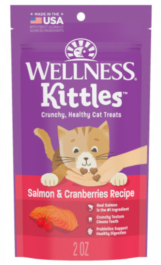 Wellness Kittles Crunchy Salmon & Cranberry Grain Free Cat Treats, 2oz