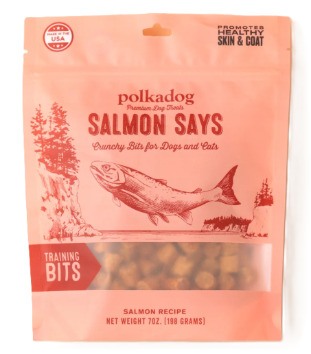 Polkadog Salmon Says Training Bits, 7oz