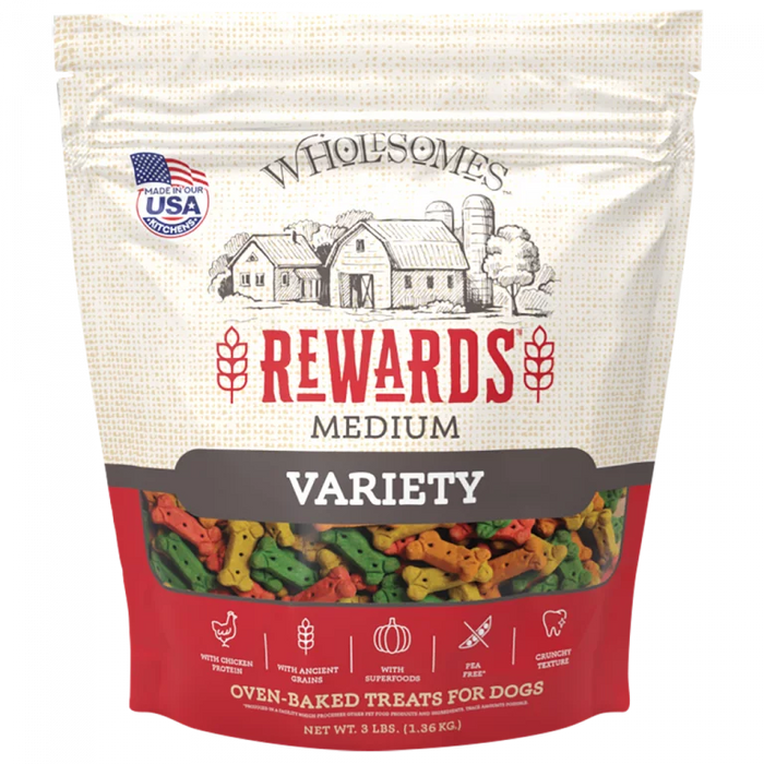 Wholesome Rewards Variety Dog Biscuits, Chicken, Medium 3lbs