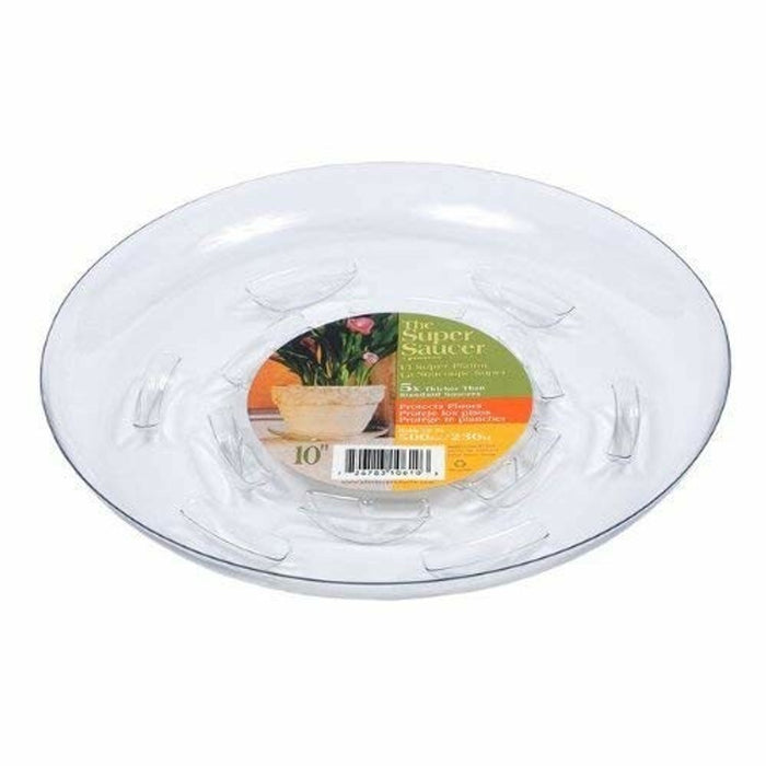 10" Plastic Plant Pot Saucer, Clear