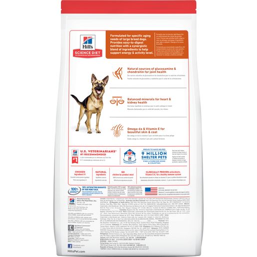 Hill's Science Diet Adult 6+ Large Breed Dry Dog Food, Chicken Meal, Barley & Brown Rice Recipe, 33 lb Bag