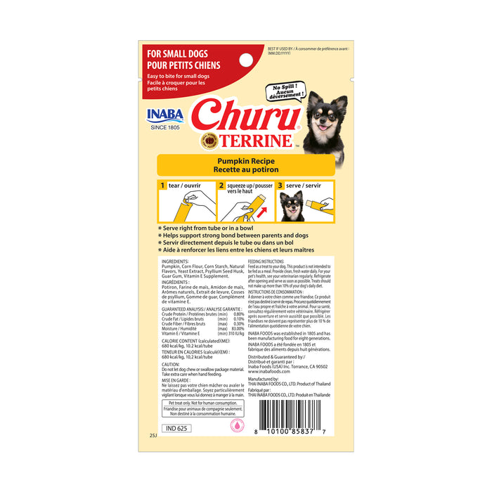 Inaba Churu Terrine Pumpkin Recipe Dog Treat, 4pk