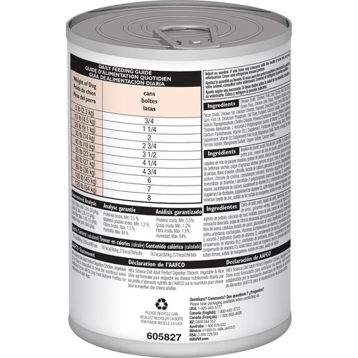 Hill's Science Diet Adult Perfect Digestion Chicken, Vegetable & Rice Stew Canned Dog Food, 12.8-oz