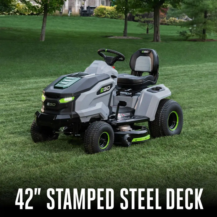 EGO POWER+ 42” T6 Riding Lawn Tractor Kit (6-6.0Ah Batteries, Turbo 700W Charger, ACA1000 Charging Adaptor)