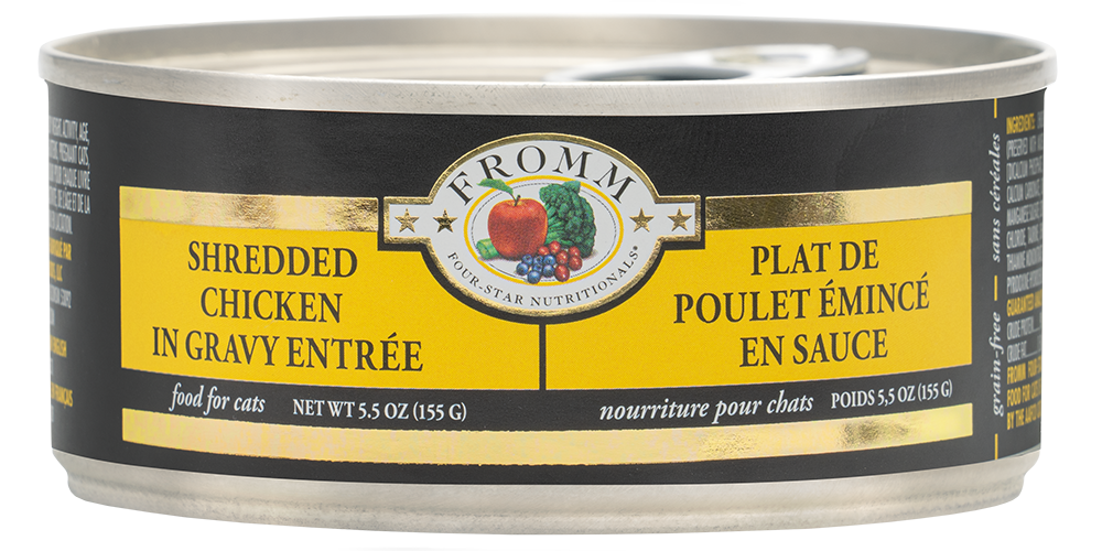 Fromm Four Star Shredded Chicken in Gravy Canned Cat Food, 3oz