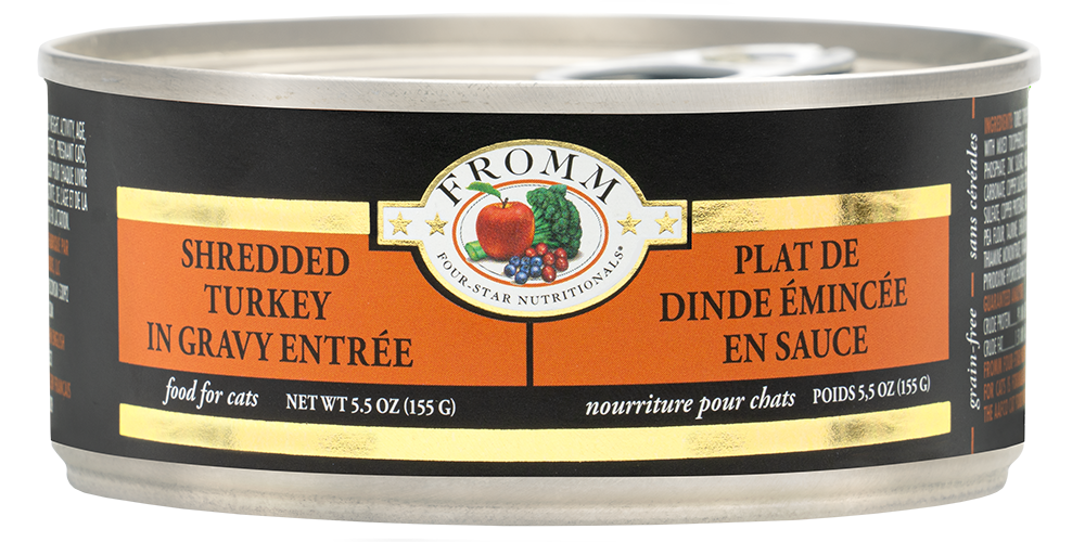 Fromm Four Star Shredded Turkey in Gravy Canned Cat Food, 3oz