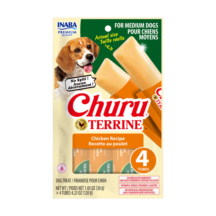 Inaba Churu Terrine Chicken Recipe Dog Treat, 4pk