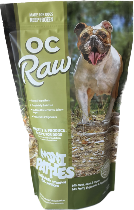OC Raw Turkey & Produce Patties Frozen Dog Food