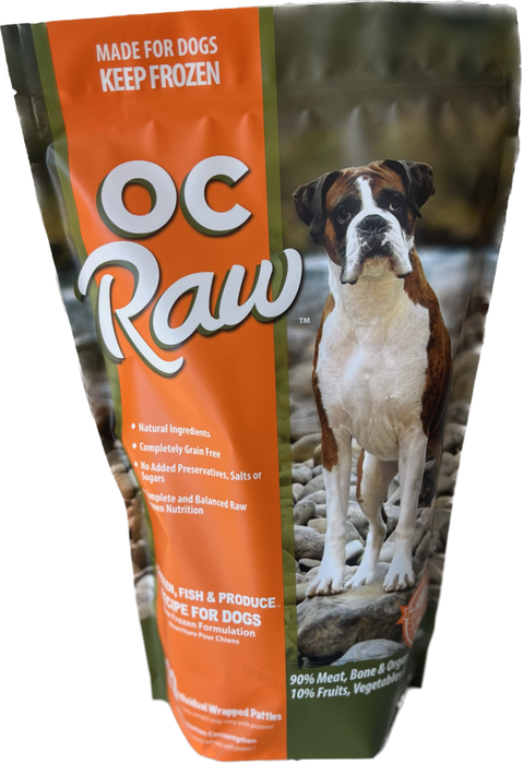 OC Raw Chicken, Fish & Produce Patties Frozen Dog Food