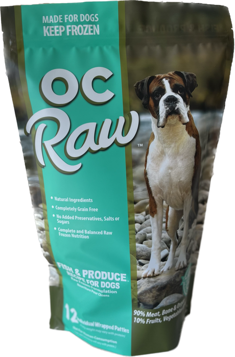 OC Raw Fish & Produce Patties Frozen Dog Food