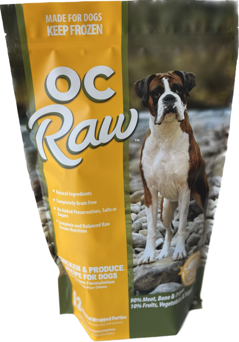 OC Raw Chicken & Produce Patties Frozen Dog Food