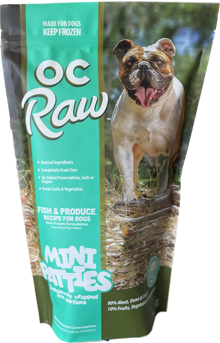 OC Raw Fish & Produce Patties Frozen Dog Food