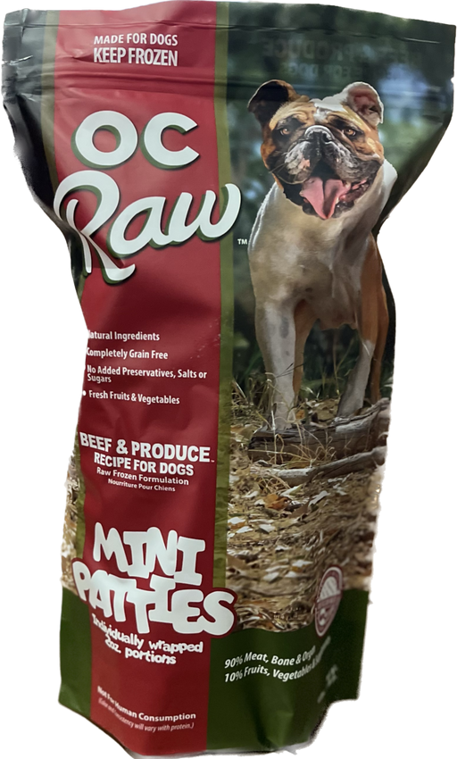 OC Raw Beef & Produce Patties Frozen Dog Food