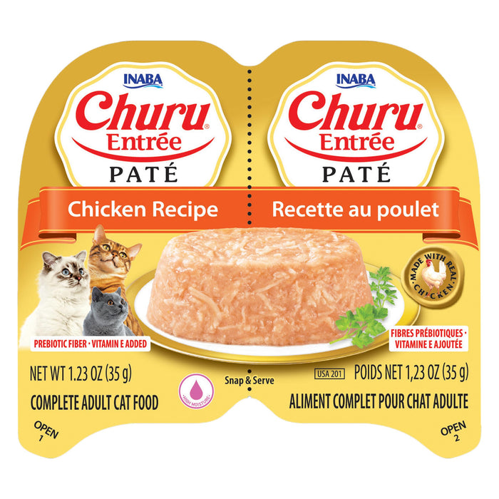 Inaba Churu Entree Pate Chicken Recipe Wet Cat Food Cup, 2.46-oz