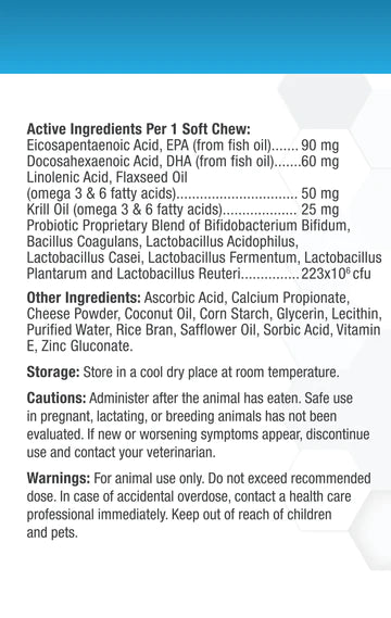 Nootie Progility Skin & Coat with Krill Oil Soft Chew Supplements for Dogs, 90CT