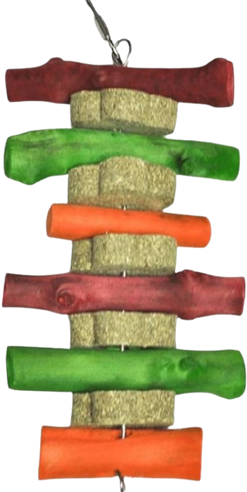 Timothy Hay and Wood Stack Small Animal Toy