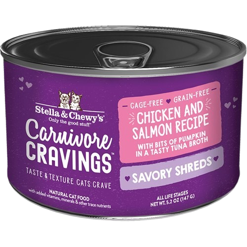 Stella & Chewy's Carnivore Cravings Savory Shreds Chicken & Salmon Recipe Canned Cat Food