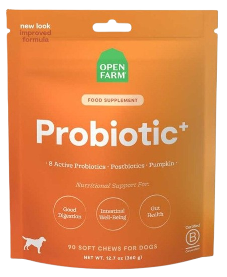 Open Farm Probiotic+ Food Supplement 90ct Soft Chews for Dogs, 12.5oz