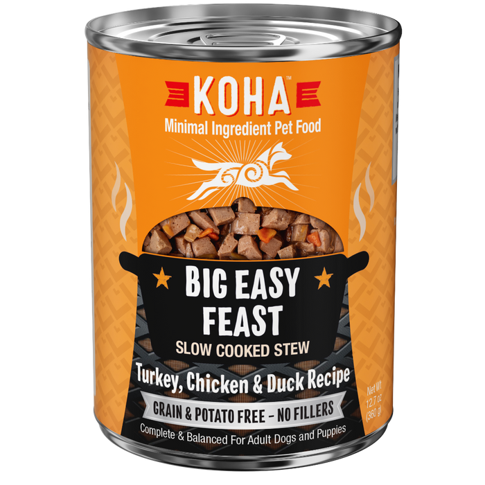 KOHA Big Easy Feast Slow Cooked Stew Turkey, Chicken, & Duck Canned Dog Food
