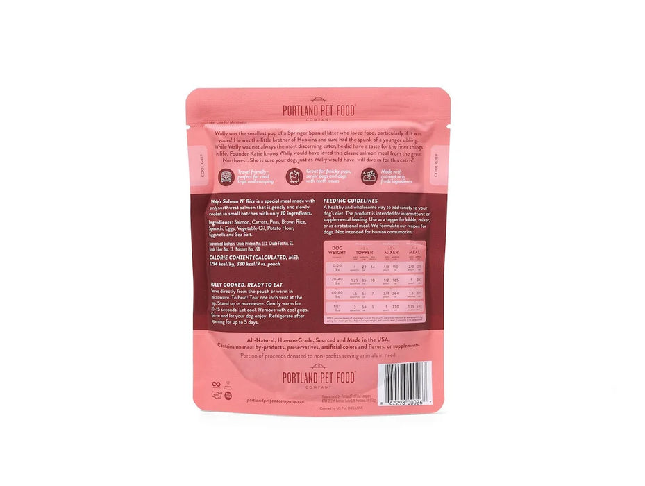 Portland Pet Food  Wally's Salmon & Rice Dog Food, 9oz Pouch