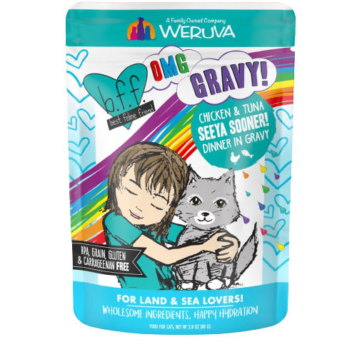Weruva BFF OMG Seeya Sooner! Chicken & Tuna Dinner in Gravy Cat Food (2.8 oz Pouch)