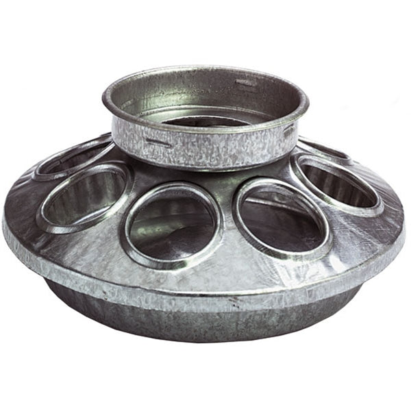 Galvanized Mason Jar Feeder Base, 1 quart capacity