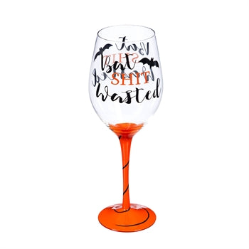 Wine Glass w/ Box, 12 oz., Bat Sh*t Wasted