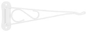 Swivel Plant Bracket, 10-3/8 L, Steel, White, Wall Mount Mounting