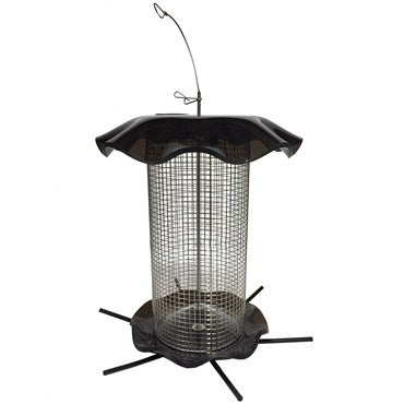 Acrylic Seed Feeder, Smokey, 3qt Capacity - 12in Diam x 11in H