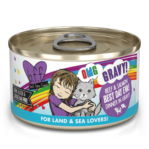 Weruva BFF Beef & Salmon Best Day Eva! Beef & Salmon Dinner in Gravy Canned Cat Food (2.8 oz Can)