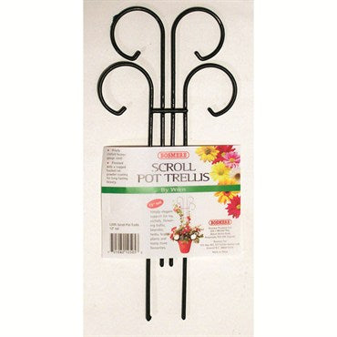 Wren Scroll Pot Trellis - 8in W x 12in H