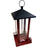 Red Metal Black Roof Bird Feeder