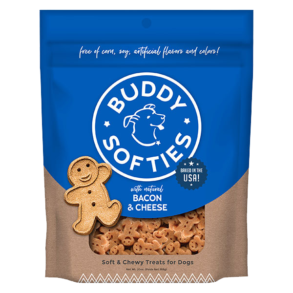 Cloud Star Buddy Biscuits Healthy Whole Grain Soft & Chewy Dog Treats, Bacon & Cheese, 20oz
