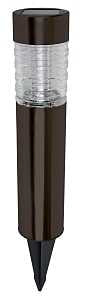 Solar Bollard Light, Glass and Plastic, Bronze color, 3 lumen, 4pk