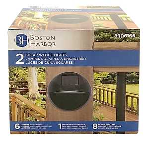 Solar Light, Plastic, Black, 6 lumen, 2pk