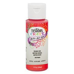 Testors Craft Acrylic Craft Paint, Matte Engine Red, 2 oz