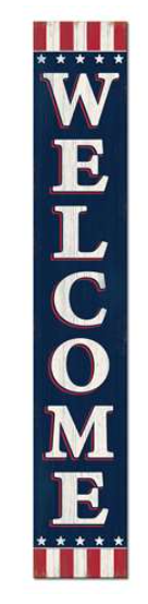 Porch Board, Patriotic Welcome, 8"x46.5"